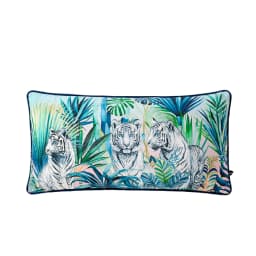 Magnificent Hill Garden Lumbar Pillow Cover Floral Tree Crane Birds Decorative Cushion Case Beautiful Chinoiserie Design 30X55cm