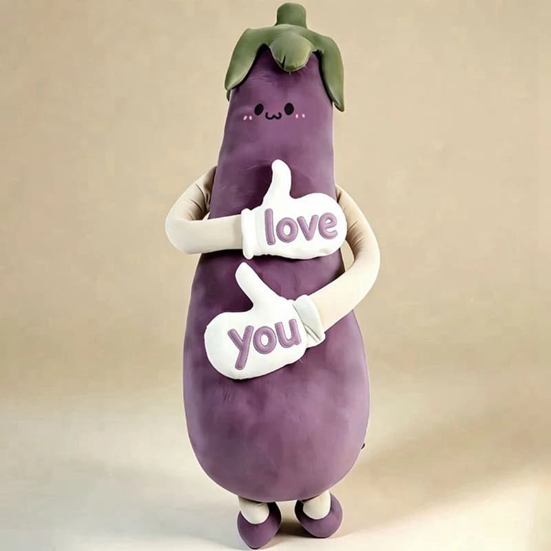 80CM Soft Mango Eggplant Plush Long Pillow Cute Healing Sleep Hug Pillow Cushion Doll For Girls Birtthday Gifts