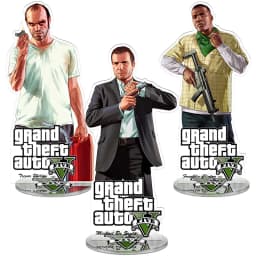 Gta 5 Game Acrylic Figure Display Stand Model Plate Double Sided Cartoon Design Wholesale Friends Girl Gift Ornaments Keychain