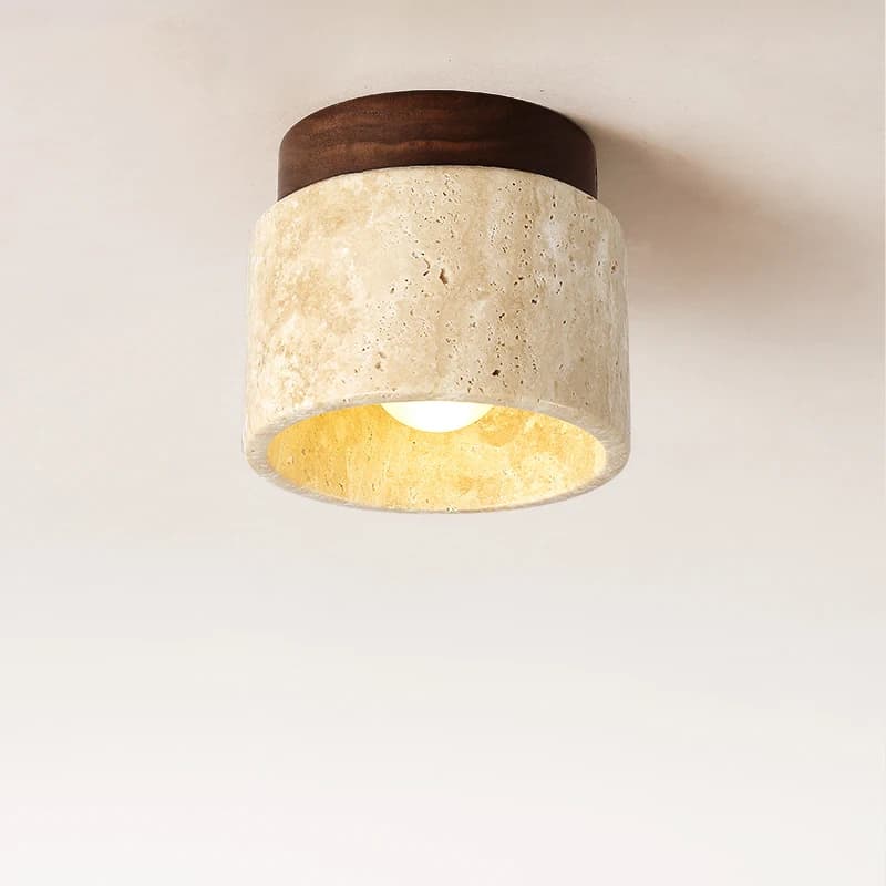Wabi-sabi Ceiling Light Retro Yellow Cave Stone Ancient Cream Wind Into the Hallway Balcony Small Lights