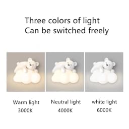 Wall Lamp, Bedside Lamp, Bedroom Staircase Lamp, Background Wall Lamp, Hanging Lamp, Boy Cloud, Little Bear, Children's Room Lam