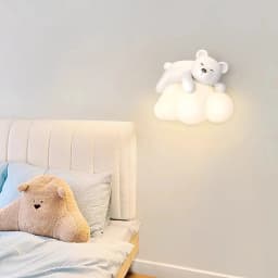 Wall Lamp, Bedside Lamp, Bedroom Staircase Lamp, Background Wall Lamp, Hanging Lamp, Boy Cloud, Little Bear, Children's Room Lam