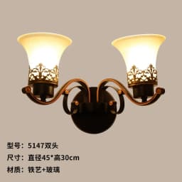 American Style Wall Lamp Retro Garden Wall Sconce Led Lights Bedroom Bedside Lamp Rural Creative Aisle Iron Indoor Lighting
