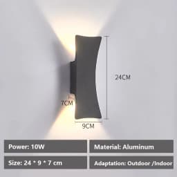 Outdoor Wall Lights Exterior Wall Waterproof Lamp Aluminum Lamp White and Black Body Lamp Courtyard Entrance Wall Lamp Fixture