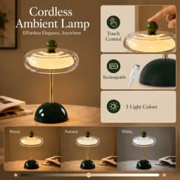 French Vintage Glass Rechargeable Touch Dimming Elegant Bedside Decor for Bedroom Living Room Hotel Ambient LED Table Lamp