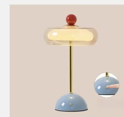 French Vintage Glass Rechargeable Touch Dimming Elegant Bedside Decor for Bedroom Living Room Hotel Ambient LED Table Lamp