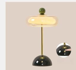 French Vintage Glass Rechargeable Touch Dimming Elegant Bedside Decor for Bedroom Living Room Hotel Ambient LED Table Lamp