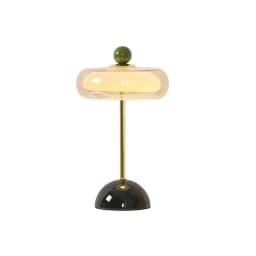 French Vintage Glass Rechargeable Touch Dimming Elegant Bedside Decor for Bedroom Living Room Hotel Ambient LED Table Lamp