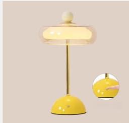 French Vintage Glass Rechargeable Touch Dimming Elegant Bedside Decor for Bedroom Living Room Hotel Ambient LED Table Lamp