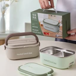 New 304 Stainless Steel Electric Lunch Box Portable Water-free Electric Lunch Box 220V Constant Temperature Heating Lunch Box