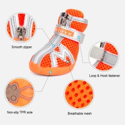 Truelove Mesh Fabric Dog Shoes Pet Dog Boots Waterproof Reflective Rugged Anti-Slip Sole Skid-Proof Outdoor for Small Dog S5911