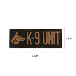 Trooper Sheriff Tactical K9 UNIT Black Grey Hook Back Patch For Body Armor K-9 Badge Applique
