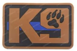 Trooper Sheriff Tactical K9 UNIT Black Grey Hook Back Patch For Body Armor K-9 Badge Applique