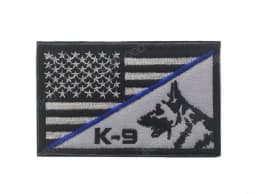 Trooper Sheriff Tactical K9 UNIT Black Grey Hook Back Patch For Body Armor K-9 Badge Applique
