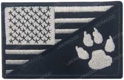 Trooper Sheriff Tactical K9 UNIT Black Grey Hook Back Patch For Body Armor K-9 Badge Applique