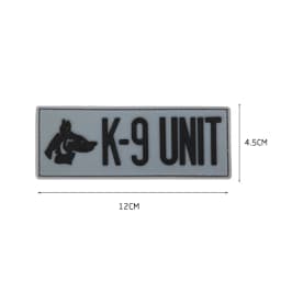 Trooper Sheriff Tactical K9 UNIT Black Grey Hook Back Patch For Body Armor K-9 Badge Applique