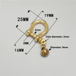 1x Brass Carabiner D Ring Shackle with Silent Bell Fob Clip Buckle Keyring Keychain Hook Parts Car Motorcycle Key Accessories