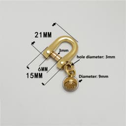1x Brass Carabiner D Ring Shackle with Silent Bell Fob Clip Buckle Keyring Keychain Hook Parts Car Motorcycle Key Accessories
