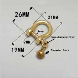 1x Brass Carabiner D Ring Shackle with Silent Bell Fob Clip Buckle Keyring Keychain Hook Parts Car Motorcycle Key Accessories