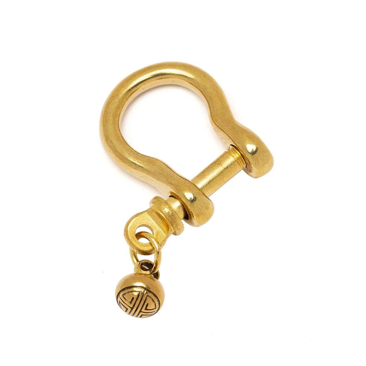 1x Brass Carabiner D Ring Shackle with Silent Bell Fob Clip Buckle Keyring Keychain Hook Parts Car Motorcycle Key Accessories