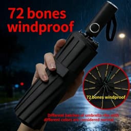 72 Bone Super Strong Windproof Automatic Folding Reinforced Large Rainproof Sun Protection Women Men Umbrella
