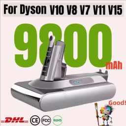 100% New Compatible with For Dyson V10 V8 V11 V15 V7 Series SV07 SV09 SV10 DC62 Vacuum Cleaner Rechargeable Battery