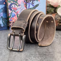 38MM Double Pin Metal Belt Buckle Genuine Leather Belt Men Jeans Leather Belt For Men Ceinture Western Cowboy Men Belt MBT0038