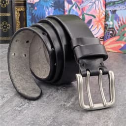 38MM Double Pin Metal Belt Buckle Genuine Leather Belt Men Jeans Leather Belt For Men Ceinture Western Cowboy Men Belt MBT0038