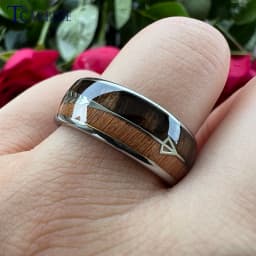 6MM 8MM Mens Womens Tungsten Carbide Ring With Double Wood And Steel Arrow Inlay Fashion Gift Jewelry Comfort Fit