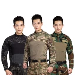 Men Outdoor New Tactical Camo Frog Shirts Wear Resistant Scratchproof Breathable T-shirt Climbing Combat Hunting Men Shirt