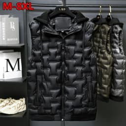 brand Autumn Winter New Men Cotton Vest Jacket Sleeveless Down Waistcoat Jacket Male Casual Vest Coat Plus Size 8XL