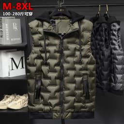 brand Autumn Winter New Men Cotton Vest Jacket Sleeveless Down Waistcoat Jacket Male Casual Vest Coat Plus Size 8XL