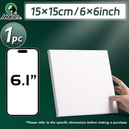 1pc Marie's Stretched Canvas,Primed White Canvas with 6x6/8x8/9x12/12x12/12x16/16x20" and Round 12" for Oil,Acrylic,Tempera