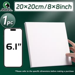 1pc Marie's Stretched Canvas,Primed White Canvas with 6x6/8x8/9x12/12x12/12x16/16x20" and Round 12" for Oil,Acrylic,Tempera