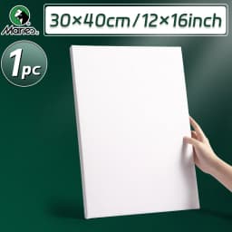 1pc Marie's Stretched Canvas,Primed White Canvas with 6x6/8x8/9x12/12x12/12x16/16x20" and Round 12" for Oil,Acrylic,Tempera
