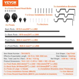 SucceBuy 1 Inch Double Curtain Rods 36-72/74-144 Inches Rods for Windows 24-68/69-140 Inches Telescoping Dual Curtain Rod