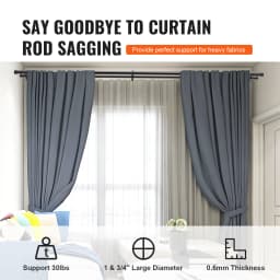 SucceBuy 1 Inch Double Curtain Rods 36-72/74-144 Inches Rods for Windows 24-68/69-140 Inches Telescoping Dual Curtain Rod