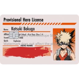 Anime My Hero Academia Student ID Series Redit Card Skin Sticker for VISA JCB Mastercard and Other Bank IC Card Decoration