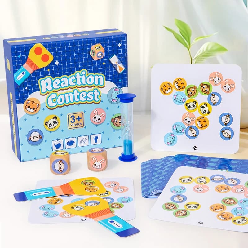 Montessori Toy Animal Board Game for Kids Cognitive Logical Thinking Puzzle Educational Reaction Contest Table Game for Children