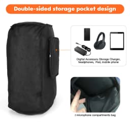 Portable Travel Dust Cover Fits for JBL PARTYBOX 110/120 Protective Carrying Cover with Microphone & Accessories Pocket