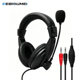 KEBIDUMEI Wired Over Ear Headsets with Microphone Dual 3.5mm Jack Gaming Headphones for Computer Office Online Class Voice Chat