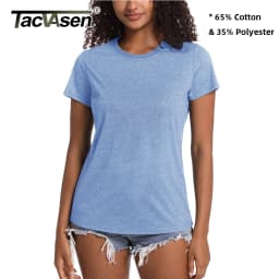 TACVASEN Summer Cotton T-shirts Womens Short Sleeve O-neck Tee Shirts Breathable Moisture Wicking Casual Fashion Basic T Tops