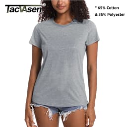 TACVASEN Summer Cotton T-shirts Womens Short Sleeve O-neck Tee Shirts Breathable Moisture Wicking Casual Fashion Basic T Tops