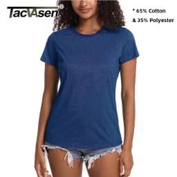 TACVASEN Summer Cotton T-shirts Womens Short Sleeve O-neck Tee Shirts Breathable Moisture Wicking Casual Fashion Basic T Tops