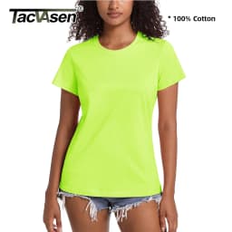 TACVASEN Summer Cotton T-shirts Womens Short Sleeve O-neck Tee Shirts Breathable Moisture Wicking Casual Fashion Basic T Tops