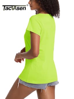 TACVASEN Summer Cotton T-shirts Womens Short Sleeve O-neck Tee Shirts Breathable Moisture Wicking Casual Fashion Basic T Tops