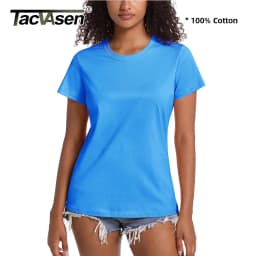 TACVASEN Summer Cotton T-shirts Womens Short Sleeve O-neck Tee Shirts Breathable Moisture Wicking Casual Fashion Basic T Tops