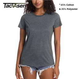 TACVASEN Summer Cotton T-shirts Womens Short Sleeve O-neck Tee Shirts Breathable Moisture Wicking Casual Fashion Basic T Tops