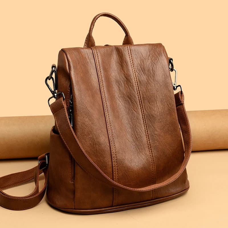 Luxury Brand Anti-Theft Women's Backpack High-Quality Leather Sac a Dos SchoolBag Knapsack for Female