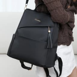 Fashion Women’s Nylon Anti-theft Backpack Tassel Decorative Casual Travel Female Shoulder Bag Large Capacity Student School Pack
